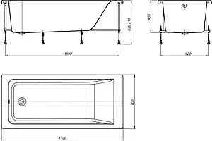 Ванна акриловая Roca Easy 170x70 ZRU9302905 Ванна акриловая Roca Easy 170x70 ZRU9302905, 5