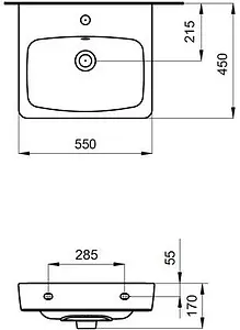Раковина Santek Нео-55 белый 1WH302185 Раковина Santek Нео-55 белый 1WH302185, 2