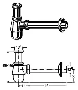 Сифон для биде Viega 5555 хром 114619 Сифон для биде Viega 5555 хром 114619, 2