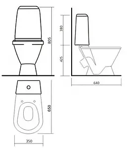 Унитаз-компакт Sanita Кама Стандарт белый WC.CC/Kama/1-P/WHT.G/S1 Унитаз-компакт Sanita Кама Стандарт белый WC.CC/Kama/1-P/WHT.G/S1, 2
