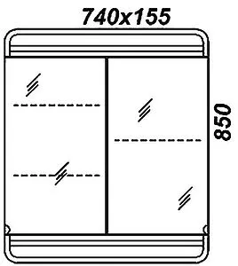 Шкаф-зеркало Aqwella Corsica 74 белый Kor.04.07 Шкаф-зеркало Aqwella Corsica 74 белый Kor.04.07, 2
