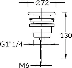 Выпуск автоматический для раковины Kerama Marazzi Plaza белый DRR.1/WHT Выпуск автоматический для раковины Kerama Marazzi Plaza белый DRR.1/WHT, 2