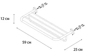 Полка для полотенец Fixsen Kvadro хром FX-61315 Полка для полотенец Fixsen Kvadro хром FX-61315, 3