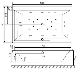 Ванна акриловая Excellent Crown Lux 190x120 WAEX.CRO19WH Ванна акриловая Excellent Crown Lux 190x120 WAEX.CRO19WH, 3