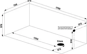 Ванна из искусственного камня Bas Марбея 170х75 белый ВА00022 Ванна из искусственного камня Bas Марбея 170х75 белый ВА00022, 5