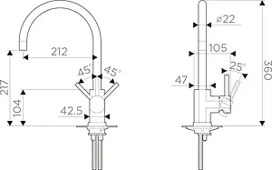 Смеситель для кухни Omoikiri Wakayama C хром 4994243 Смеситель для кухни Omoikiri Wakayama C хром 4994243, 2