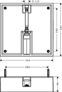 Скрытая часть для верхнего душа Hansgrohe Raindance E 400/400 1jet 26254180 Скрытая часть для верхнего душа Hansgrohe Raindance E 400/400 1jet 26254180, 2