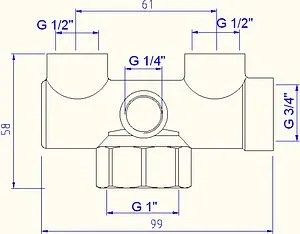 Группа безопасности расширительного бака до 44 кВт 1" 3 бар Valtec VT.460.0.3 Группа безопасности расширительного бака до 44 кВт 1" 3 бар Valtec VT.460.0.3, 2