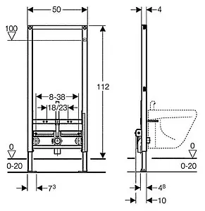 Инсталляция для биде Geberit Duofix 111.520.00.1 Инсталляция для биде Geberit Duofix 111.520.00.1, 2