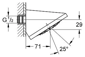 Душевая форсунка Grohe Rainshower F-Series 5 хром 27253000 Душевая форсунка Grohe Rainshower F-Series 5 хром 27253000, 2