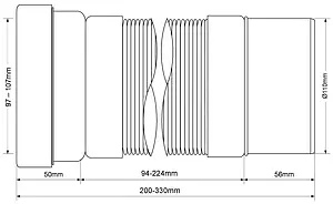 Гофра для унитаза Mc Alpine 200-330мм MRWC-F20P Гофра для унитаза Mc Alpine 200-330мм MRWC-F20P, 2