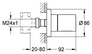Вентиль запорный Grohe Grohtherm 3000 Cosmopolitan хром 19470000 Вентиль запорный Grohe Grohtherm 3000 Cosmopolitan хром 19470000, 2
