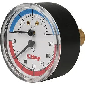 Термоманометр аксиальный Itap 63мм 4 бар 120°С ½" 485B012 Термоманометр аксиальный Itap 63мм 4 бар 120°С ½" 485B012, 4