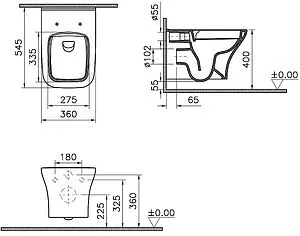Комплект 5 в 1 VitrA Zentrum Square SmoothFlush 9875B003-7201 с кнопкой хром глянцевый Комплект 5 в 1 VitrA Zentrum Square SmoothFlush 9875B003-7201 с кнопкой хром глянцевый, 3