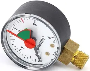 Манометр радиальный Watts MRP 50мм 4 бар ¼" 10007375 Манометр радиальный Watts MRP 50мм 4 бар ¼" 10007375, 3