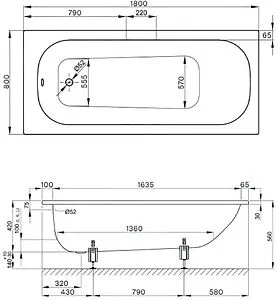 Ванна стальная Bette Form 180x80 белый 2950-000 AD Ванна стальная Bette Form 180x80 белый 2950-000 AD, 2