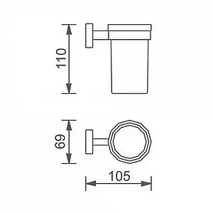 Стакан двойной Aquanet хром 4784 Стакан двойной Aquanet хром 4784, 2