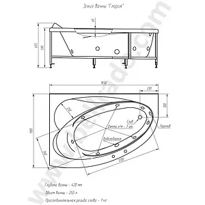 Ванна акриловая BellRado Глория 165x110 L BR7011005-00(L) Ванна акриловая BellRado Глория 165x110 L BR7011005-00(L), 2