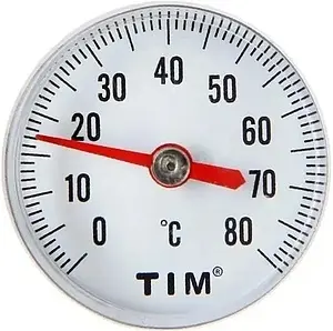 Термометр биметаллический TIM 40мм 80°С гильза 20мм ¼" Y-40T-80 Термометр биметаллический TIM 40мм 80°С гильза 20мм ¼" Y-40T-80, 1