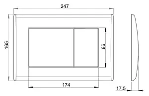 Клавиша смыва для унитаза AlcaPlast M271 хром глянцевый Клавиша смыва для унитаза AlcaPlast M271 хром глянцевый, 2