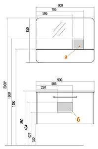 Шкаф-зеркало Aquaton Валенсия 90 белый 1A125102VA010 Шкаф-зеркало Aquaton Валенсия 90 белый 1A125102VA010, 2