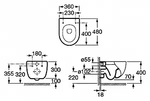 Комплект 5 в 1 Roca Meridian-N Compact 893104110 с кнопкой хром глянцевый Комплект 5 в 1 Roca Meridian-N Compact 893104110 с кнопкой хром глянцевый, 4
