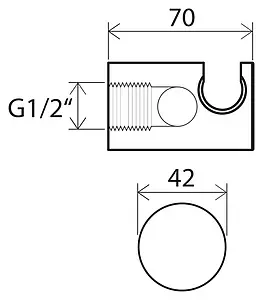 Шланговое подключение с держателем Ravak 706.00 хром X07P206 Шланговое подключение с держателем Ravak 706.00 хром X07P206, 2