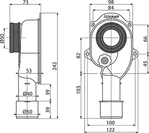Сифон для писсуара AlcaPlast A45C Сифон для писсуара AlcaPlast A45C, 2