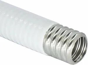 Труба гофрированная из нержавеющей стали отожженная Kofulso 15мм в белой оплетке 15ПМ на отрез Труба гофрированная из нержавеющей стали отожженная Kofulso 15мм в белой оплетке 15ПМ на отрез, 3