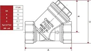Фильтр угловой сетчатый 1¼"в x 1¼"в Itap 1920114 Фильтр угловой сетчатый 1¼"в x 1¼"в Itap 1920114, 2