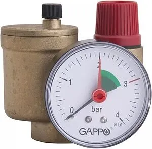 Группа безопасности котла до 50 кВт 1" 3 бар Gappo G1453 Группа безопасности котла до 50 кВт 1" 3 бар Gappo G1453, 1