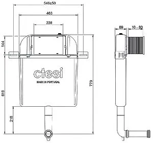 Смывной бачок скрытого монтажа CTESI Simple BK0200200 Смывной бачок скрытого монтажа CTESI Simple BK0200200, 2