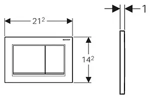 Клавиша смыва для унитаза Geberit Omega 30 115.080.KM.1 кнопки/черный глянцевый, полоска/хром глянцевый Клавиша смыва для унитаза Geberit Omega 30 115.080.KM.1 кнопки/черный глянцевый, полоска/хром глянцевый, 2