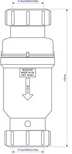 Клапан самозакрывающийся сливной (сухой сифон) Mc Alpine MRNRV40C-PB Клапан самозакрывающийся сливной (сухой сифон) Mc Alpine MRNRV40C-PB, 2
