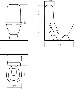 Унитаз-компакт Sanita Самарский Стандарт белый WC.CC/Samarsky/1-P/WHT.G/S1 Унитаз-компакт Sanita Самарский Стандарт белый WC.CC/Samarsky/1-P/WHT.G/S1, 2
