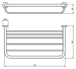 Полка для полотенец Ideal Standard IOM хром A9106AA Полка для полотенец Ideal Standard IOM хром A9106AA, 2