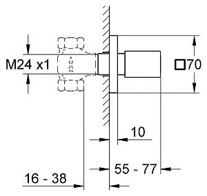 Вентиль запорный Grohe Eurocube хром 19910000 Вентиль запорный Grohe Eurocube хром 19910000, 2