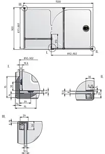 Душевое ограждение 1500мм прозрачное стекло Roltechnik Walk WALK I/1500 942-1500000-00-02 Душевое ограждение 1500мм прозрачное стекло Roltechnik Walk WALK I/1500 942-1500000-00-02, 2