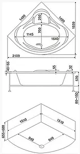 Ванна акриловая Bas Модена 150х150 В 00025 Ванна акриловая Bas Модена 150х150 В 00025, 2