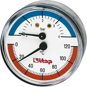 Термоманометр аксиальный Itap 63мм 4 бар 120°С ½" 485B012 Термоманометр аксиальный Itap 63мм 4 бар 120°С ½" 485B012, 3