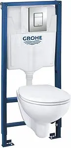 Комплект 6 в 1 Grohe Bau Ceramic 39586000 с кнопкой Skate Cosmopolitan 38732000 хром глянцевый Комплект 6 в 1 Grohe Bau Ceramic 39586000 с кнопкой Skate Cosmopolitan 38732000 хром глянцевый, 1