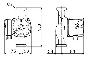 Насос циркуляционный Grundfos UPS 32-60 180 96281496 Насос циркуляционный Grundfos UPS 32-60 180 96281496, 2