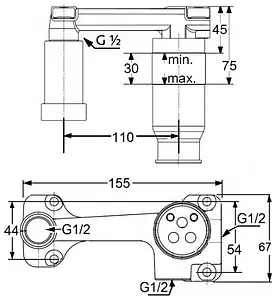 Скрытая часть смесителя для раковины Kludi Bozz 38243 Скрытая часть смесителя для раковины Kludi Bozz 38243, 2