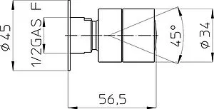 Душевая форсунка Bossini Tondo-Mas хром I00147.030 Душевая форсунка Bossini Tondo-Mas хром I00147.030, 2