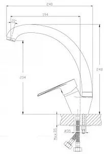 Смеситель для кухни Rossinka хром RS28-23 Смеситель для кухни Rossinka хром RS28-23, 2