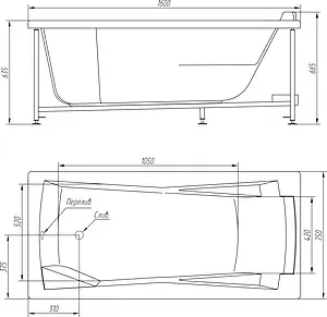 Ванна акриловая BellRado Доминик 160x75 BR7011010-10 Ванна акриловая BellRado Доминик 160x75 BR7011010-10, 4