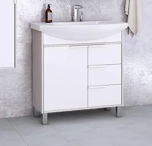 Тумба-умывальник напольная Aquaton Рико 80 белый/ясень фабрик 1A2154K1RIB90 Тумба-умывальник напольная Aquaton Рико 80 белый/ясень фабрик 1A2154K1RIB90, 5