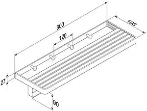 Полка для полотенец Damixa Jupiter чёрный матовый/алюминий DA7737700 Полка для полотенец Damixa Jupiter чёрный матовый/алюминий DA7737700, 2