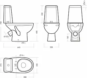 Унитаз-компакт безободковый Sanita Марс Комфорт белый WC.CC/Mars/2-DM.Rim/WHT.G/S1 Унитаз-компакт безободковый Sanita Марс Комфорт белый WC.CC/Mars/2-DM.Rim/WHT.G/S1, 2