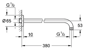 Держатель верхнего душа на стену Grohe Rainshower хром 28361000 Держатель верхнего душа на стену Grohe Rainshower хром 28361000, 2